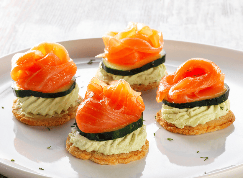Canapé de salmón ahumado y queso crema