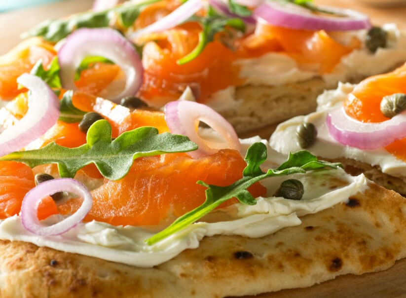 Receta de pizza de salmón ahumado