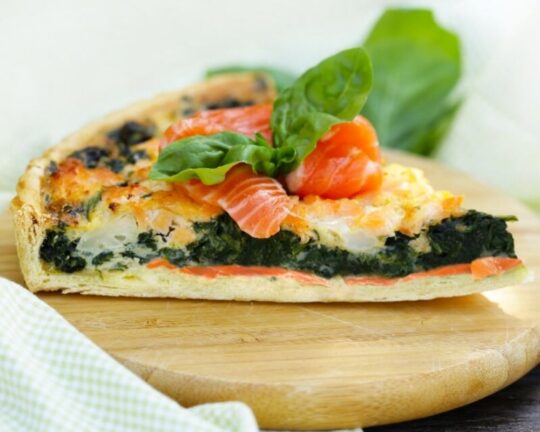 Pastel de salmón ahumado al horno