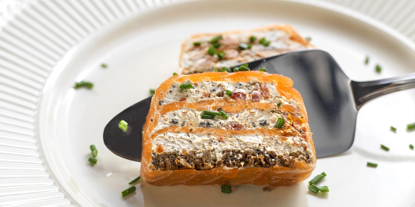 Pastel de salmón ahumado para Navidad