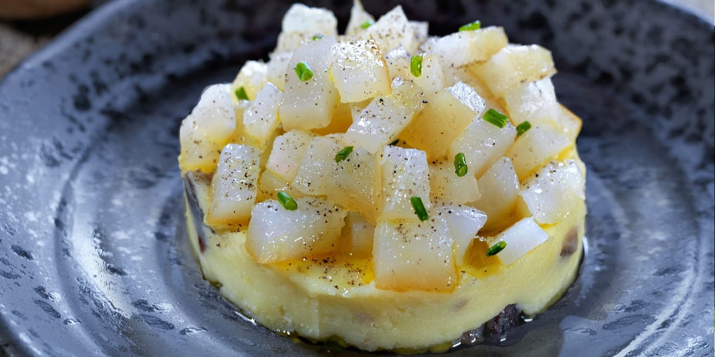 Tartar de bacalao ahumado