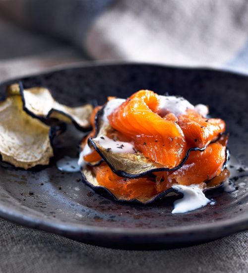 Berenjenas con salmón ahumado