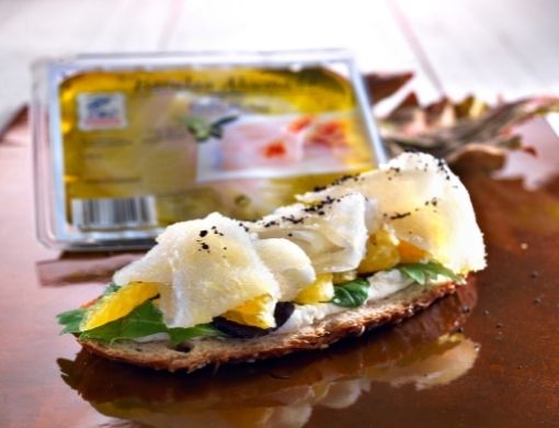 Montadito de bacalao ahumado