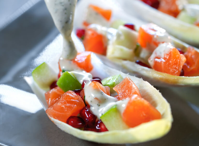Receta de endivias con salmón ahumado