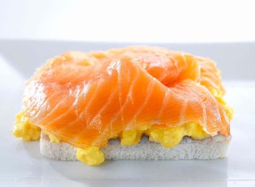 Receta de canapé de salmón ahumado