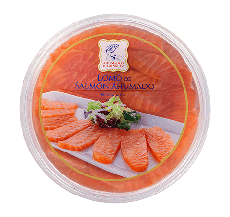 Lomo de Salmón Ahumado en Aceite Precortado de Ahumados Domínguez