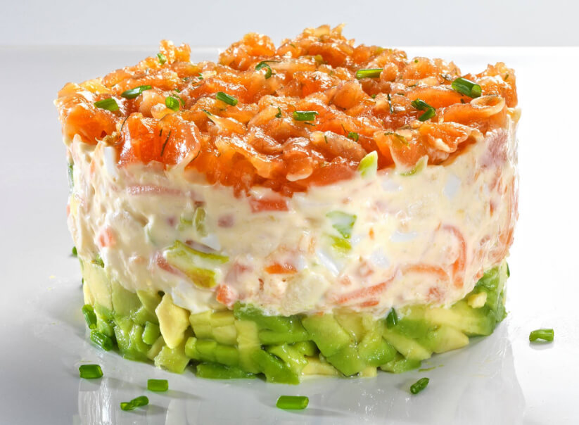 Receta de tartar de salmón ahumado y aguacate