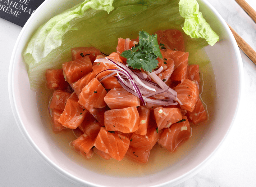 Ceviche peruano con salmón ahumado