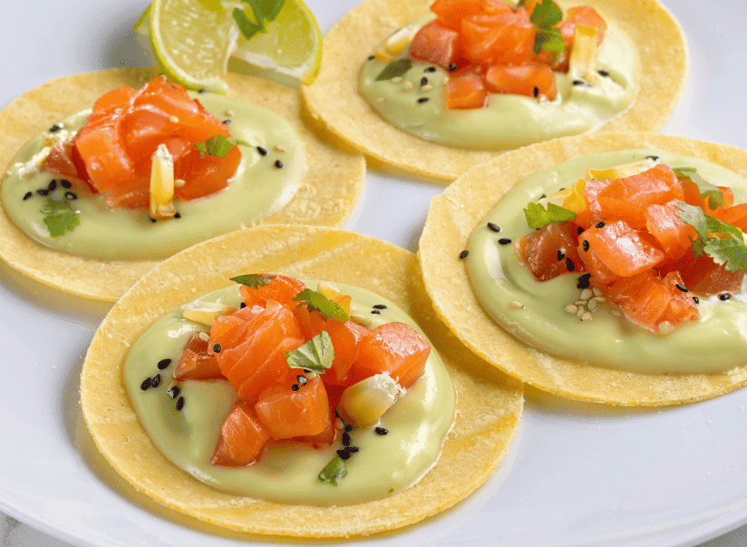 tacos mexicanos con salmón ahumado