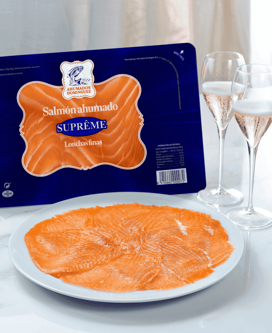 Champagne salmon ahumado
