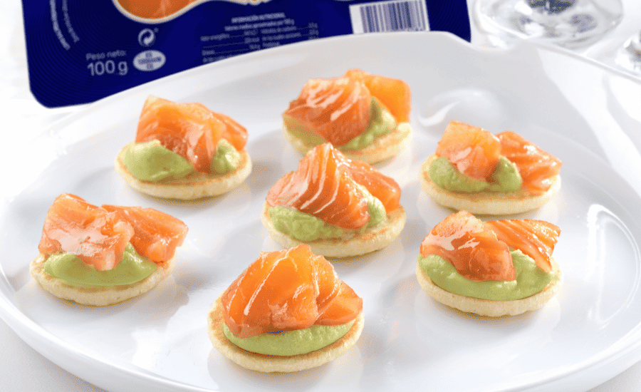 Receta blinis aguacate