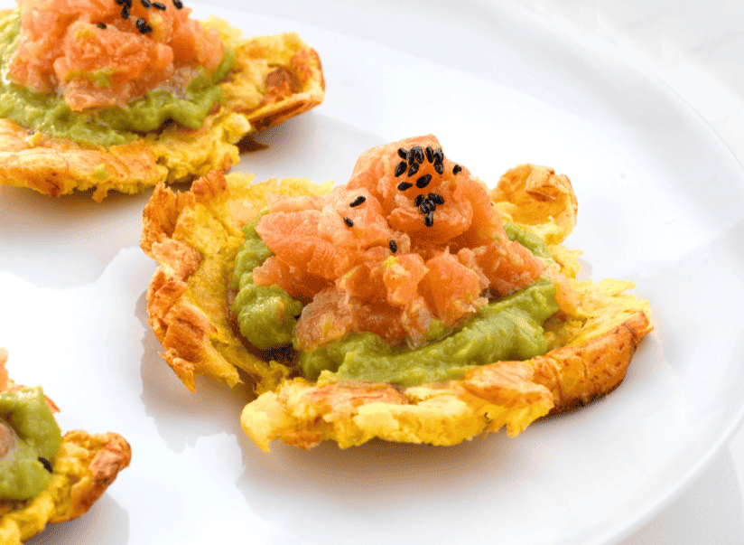 Patacones o tostones de plátano macho